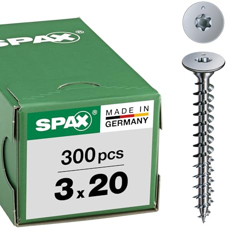 Platt vägghuvud för bakväggar, 3,0 x 20 mm, 300 stycken, helgängad, bakväggshuvud, T-STAR plus, 4CUT, WIROX – 0151010300203