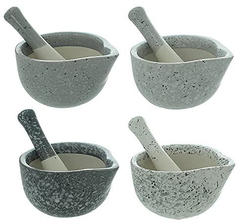 Mörser und Stößel-Set, Steingut, Kräuter, Gewürze, Pfeffer, Paste, Knoblauchmühle