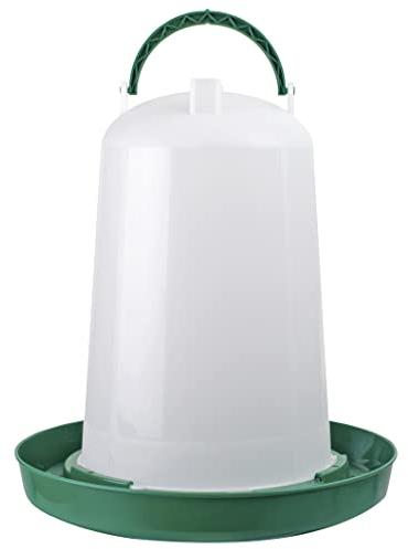 Agrarflora Hühnertränke 10L, grün - Geflügeltränke für Hühner - Automatische Wassertränke - Stülptränke, Kükentränke, Wachteltränke, Vogeltränke - Wasserspender mit Bajonettverschluss & Aufhängung