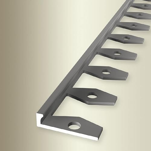 PROVISTON Profilo di finitura, larghezza: 21 mm, altezza: 3 mm, lunghezza: 2500 mm, alluminio anodizzato, profilo pieghevole, acciaio inox, aperto