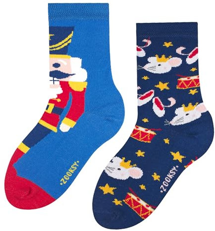 ZOOKSY - Lustige Bunte Socken (1 Paar) I Kinder Weihnachtssocken für Jungen und Mädchen I Funny Socks I Verrückte Kindersocken mit Baumwolle I Bunt Motiv Socken I Große: 30-35 - Märchenhaft