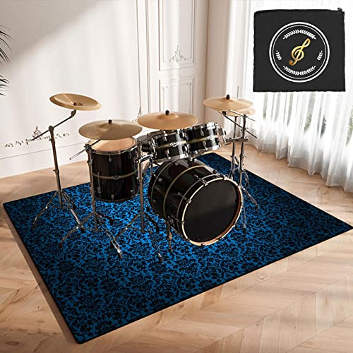 CDVR Schlagzeugteppich Spezielle Trommelmatte, Schallschutzteppich, Rutschfester Schlagzeugteppich, Drum Teppich Schlagzeug Teppich Schallschutz Schallschutzmatte - Mit Spezialtasche - 160 x 120 cm