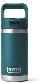 YETI Rambler Jr. 12 oz Kids Bottle, with Straw Cap, Agave Teal, 21071502562