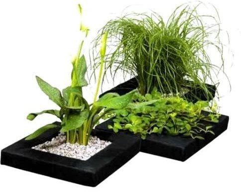 Aquacadabra 2x Square Floating Plant Basket Island (25cm Width) Garden Pond Plant Flower Island for Pond & Water Feature