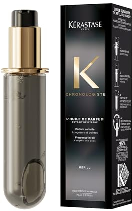 Kérastase, Chronologiste, Olio Profumato Sublimatore, Flacone di Ricarica, Per Capelli Normali, Fragranza Delicata, Capelli Rivitalizzati e Nutriti, Con Estratto di Mirra, L'Huile de Parfum, 75 ml