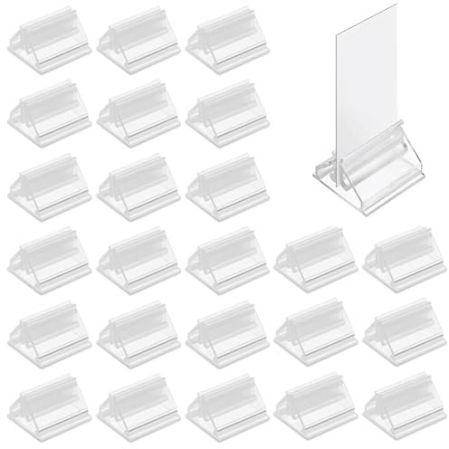 Funngy Tischkartenhalter,24 PCS Kartenhalter Acryl Transparenter Tischkartenhalter Kartenhalter Kleiner Fotohalter für Visitenkarten Fotos Memos Menüs Schule Party