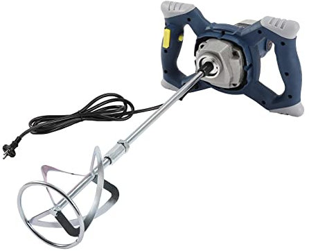Rührwerk Mörtelrührer 1400W, Mörtel Rührgerät Elektrischer Betonmischer 6-Gang Einstellbar Handrührwerk Betonrührer Rührer, 0-1200r/min, Blau