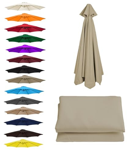 Uv50+ Telo Di Ricambio Per Ombrellone, Copertura Per Ombrellone Da Giardino, Per Esterni, Tessuto Di Ricambio Per Ombrellone, 6/8 Stecche(Top color,9.8ft (300cm)/6 Ribs)