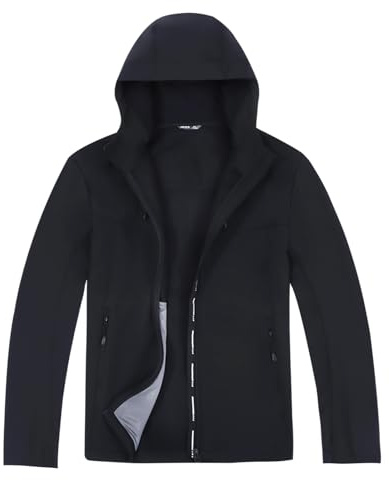 Ynport Crefreak Mens Warm Softshell Fleece Lined Jacket Outdoor Water Resistant Hooded Jacket Casual Windbreaker for Walking Hiking Camping