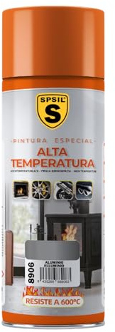 SPSIL Spray Pintura Temperatura Anticalorica Aluminio 400 ml,Protección Anticorrosión para Radiadores, Motores, Parrillas y Más,Pintura para Coche y Moto,Resistencia 600°C