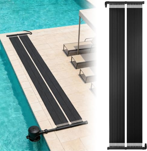 ACXIN Colector solar para piscina, calefacción solar de 600 cm x 70 cm, calentador de piscina solar para piscina, esterilla solar, bomba de calor ecológica alternativa, 32 canales, tubo EPDM, color