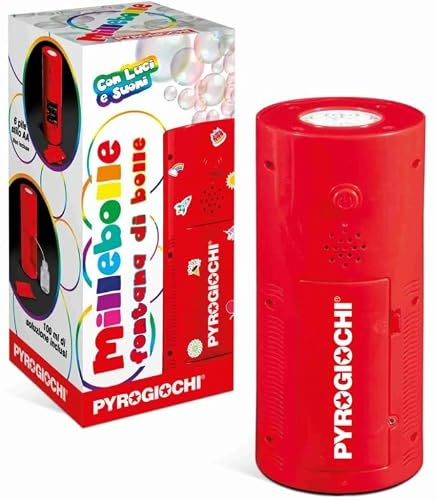 Millebolle Macchina Bolle di Sapone, Rossa, con Luci e Suoni, 21x9,5 cm, Include 100 ml di Liquido, 3 Anni+