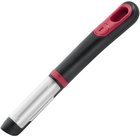 Tefal - Ingenio Éplucheur pour fruits et légumes à peau souple - Noir | Éplucheur à lames crantées pour tomates et kiwis - Ustensiles de cuisine inox ergonomiques avec étui de rangement sécurisé