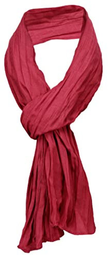 TigerTie Schal gecrasht in rot bordeaux dunkelrot einfarbig Uni - Gr. 160 x 70 cm