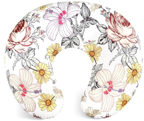 HNHUAMING Housse de Coussin d'allaitement à Motif Floral, Housse de Coussin d'allaitement pour bébé Fille, Douce et ajustée sur la taie d'oreiller d'alimentation du Nouveau-né