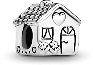 Femme Charms Petite maison Argent Sterling 925 Pendentif avec Zircon Cubique pour Bracelet