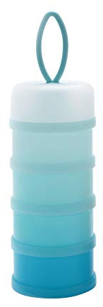 4 Lagiger Milchpulver Portionierer Tragbare Stapelbare Formel Baby Milchpulver Spender mit Großer Kapazität Versiegelter Kasten für Reise im Freien BPA Frei Babynahrung Kasten (Blau)