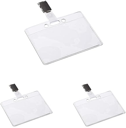 EUROPEL 121265-Namensschilder mit Hosenträger clip, 90x60 mm, 24 Stück farblos (Packung mit 3)