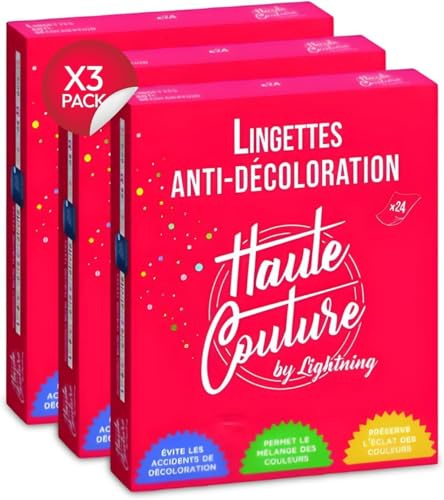 Haute Couture - Hojas Atrapa Color - 3x24 - Sin Perfume | Evita Transferencias de Color - Especial Lavadora - Muy Económico - Fácil & Eficaz - Fabricado en Francia