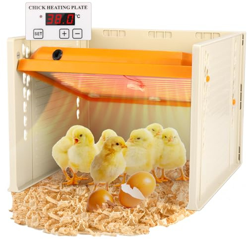 Chick Brooder Heating Plate,Egg Incubator with Adjustable Height and Angle, 25W Brooder Plate for Up to 15 Chick, Replacement Heat Lamp Warm Like Mother Hen