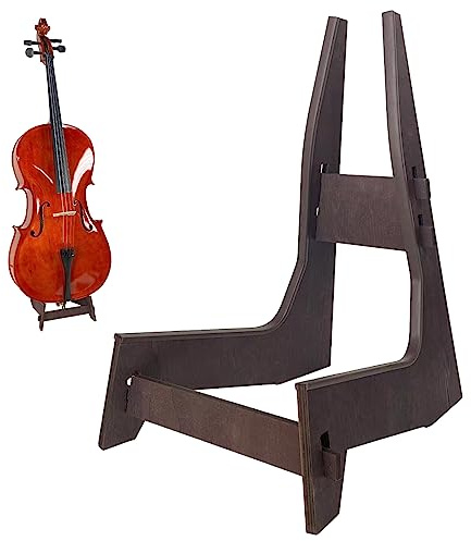 YSWOMOSKD Soporte para violonchelo, soporte de madera con protección de goma, extraíble y portátil, para instrumentos musicales de 1/8-4/4, guitarras de violonchelo, bajo eléctrico, guitarra eléctrica
