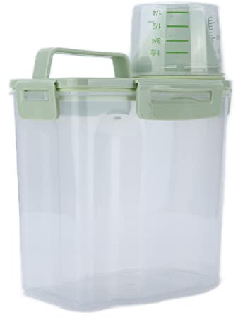 TIKATARER Dog Food Storage Container, Cat Food Storage Container Pet Food Container Cat Food Storage Container with Measuring Cup and Handle Portable Smal Dog Food Container for Dogs Cats