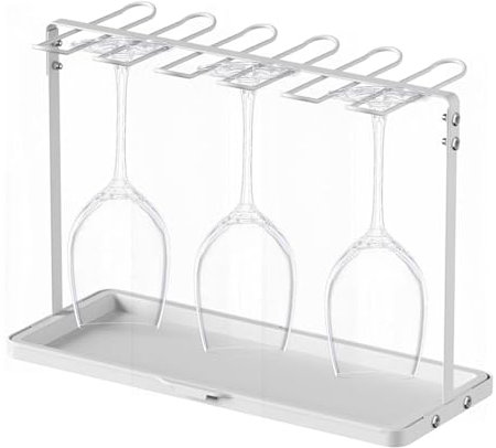 Pzuryhg Estante para copas de vino, organizador de secado, soporte para copas de vino, organizador de almacenamiento de encimera, estante de vidrio para cocina, almacenamiento de vino independiente,