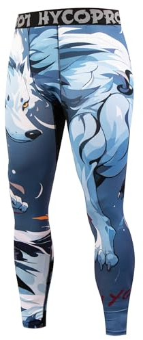 HYCOPROT Pantalones de Compresión para Hombre Mallas Deportivos de Secado Rápido Leggings Pantalones de Entrenamiento Interiores para Baloncesto Running Deporte Yoga
