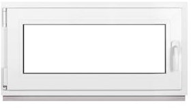 Framex Finestra in Plastica Bianca, Larghezza x Altezza: 120 x 60 cm (1200 x 600 mm), Triplo Vetri (32 mm), Anta-Ribalta, Girevole DIN Sinistra – Premium