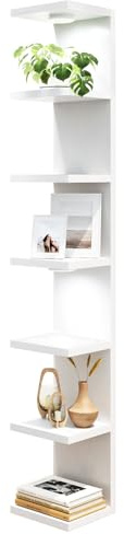 Fixwal Wall Decor 7 Tier Wall Shelf Unit Floating Shelves with LED Lights Lack Shelf for Home Organizer Display White