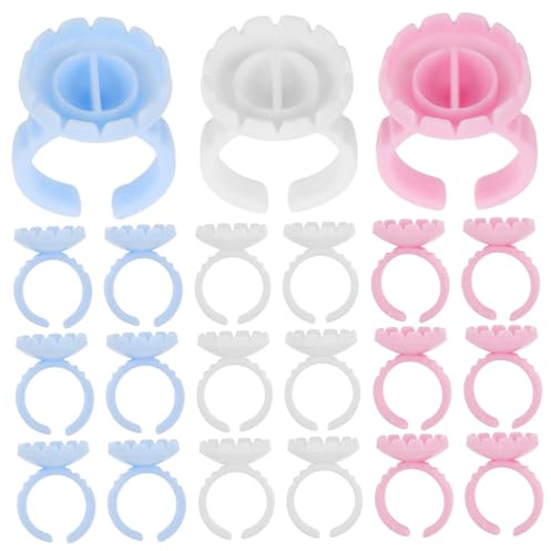 HEATSHAKING 300 St Lash Glue Holder Rings i Blått och Rosa Spillfri Design för Fransförlängning Portabel och Förvara för Professionella Lash Artister och Salonger