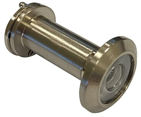 FontBrico A-1805595 Spioncino, Visiera, Lente angolare a 180 Gradi, per Porte Interne ed Esterne, Diametro 14 mm, Spessore della Porta 35-60 mm, Nichel