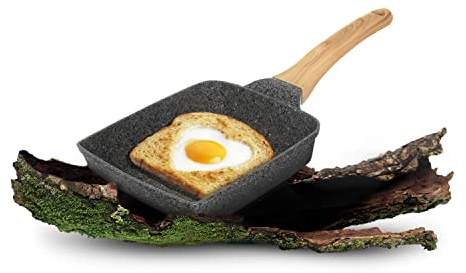 KASANOVA Eco Petra Evolution Mini – Padella/Bistecchiera Compatta Antiaderente, Alluminio Pressofuso, Senza PFOA e Nichel, per Induzione e Tutti i Piani (Padella 18x15x14 cm)