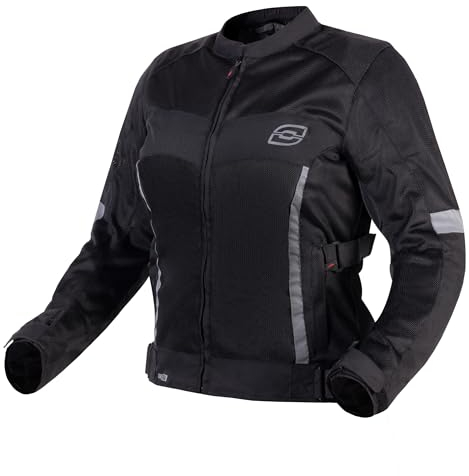 OZONE MOTO Dart Lady Giacca da Moto Donna | Tessile | Protezioni per Gomiti e Spalle | Pannelli di Ventilazione in Rete | Elementi Riflettenti