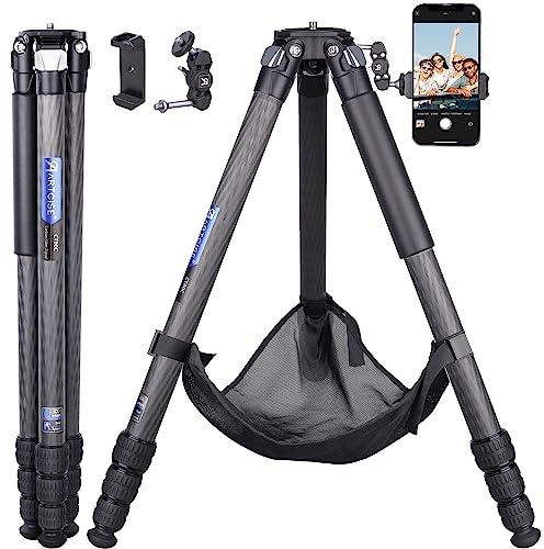 Treppiede compatto in fibra di carbonio con borsa in pietra ARTCISE CT80C Supporto per fotocamera da viaggio resistente per Canon Sony Nikon DSLR SLR Videocamera digitale, carico massimo 25 kg