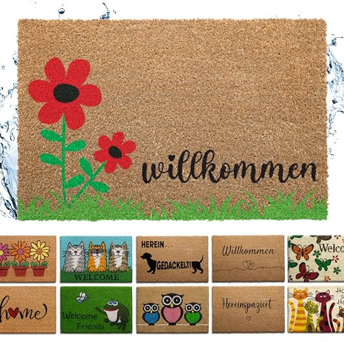 Bodenständig Tapis de noix de coco au design aimant, extrêmement robuste, résistant aux intempéries et durable pour l'extérieur, résistant aux intempéries, en forme de coco, en forme de cœur
