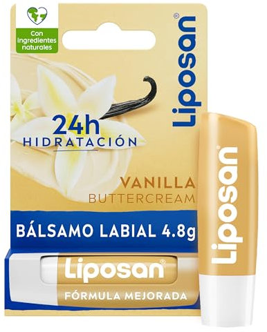 Liposan Vainilla (1 x 5,5 ml), bálsamo labial de cuidado intensivo, cacao de labios de textura ligera, bálsamo hidratante para unos labios suaves y tersos