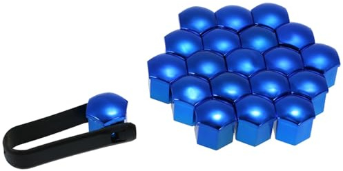 20st Iversal 21mm Hjulmutterkåpor - Lug Nut & S Ors for Enhanced Tire | Passar de Flesta 21mm Hjul S | Enkel Installation och Snygg Design (BL)