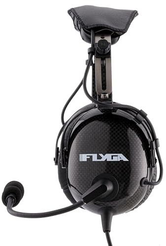 FlyGA KB400A General Aviation Headset - Mono and Stereo Compatibility - Passive Noise Reduction, Noise-Canceling Microphone, Gel Ear Seals, Adjustable Headband & Headset Bag