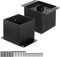 FMhotu 6x6 Post Base 2 Pcs,Inner Size 5.5x5.5 Post Base Brackets, Heavy Duty Powder-Coated Post Anchor Fence Post Anchor,Black Wood Post Brackets for Pavilion Deck Railing Support Deck Base Plate