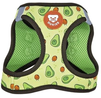 DUKIER - Imbracatura per il corpo del cane, gilet anti-trazione, regolabile e resistente per animali, in rete traspirante, accessorio per animali con velcro e doppia chiusura, design avocado, taglia