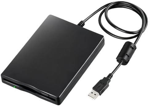 Leikurvo Unità floppy esterna USB portatile FDD 1,44 MB 3,5 pollici, Slimline Floppy Disk Drive esterno lettore di schede per computer esterno rimovibile compatibile con PC e MAC, Plug and Play, nero