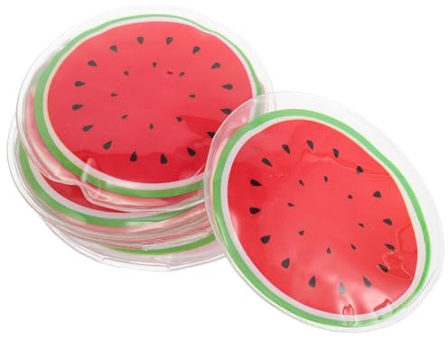 TEHAUX Lot de 6 Patchs Oculaires Réutilisables en PVC Rouge, Compresse Froide Instantanée pour Yeux, Masque de Refroidissement Apaisant et Rafraîchissant