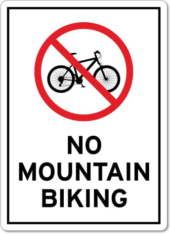 Divieto Di Mountain Bike Cartello Di Avvertimento Cartelli Metallo Cartello Decorativo Poster Metal Per Ristorante Murale Garage Casa S