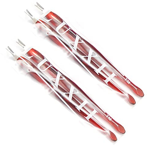LUXXII (4 Pcs) Practical Nail Art Tools Pedicure Cuticle Trimmer Remover Pusher Dead Skin Callus Removal Fork Brown (A)