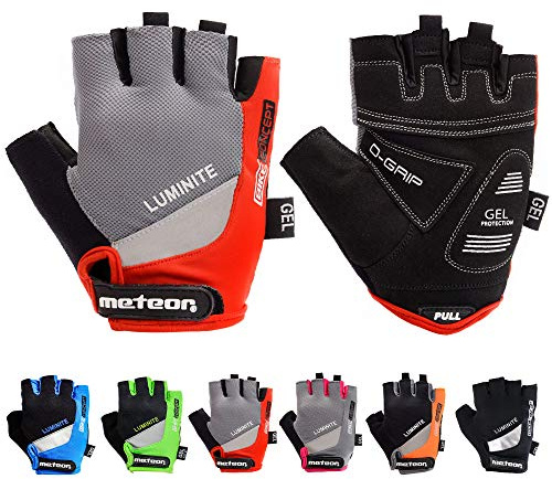 meteor radhandschuhe MTB Handschuhe Herren Gel GX31 fahrradhandschuhe Mountainbike Handschuhe - Radsport Handschuhe Damen - Radsporthandschuhe Downhill Fahrrad Handschuhe Kinder (XXS, Rot)