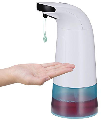 BAKAJI Dispenser Sapone Automatico Erogatore Dosatore per Gel e Sapone Liquido con Sensore a Infrarossi in ABS Bianco per Bagno e Cucina Capacità 270 ml Dimensioni 12 x 8 x 20 cm