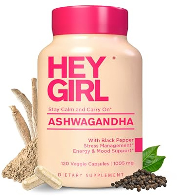 Ashwagandha Capsules 1005mg - Powder with Organic Black Pepper | 120 Pills Pure Ashwa Powder and Root Extract | Natural Mood & Stress Support, Energy, Focus, Thyroid