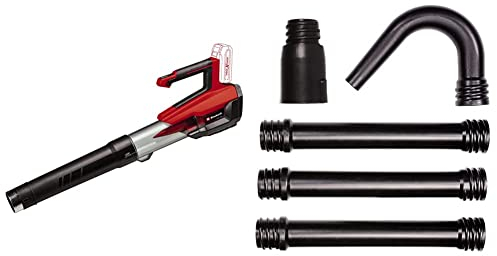 Einhell Akku-Laubbläser GE-LB 18/200 Li E-Solo Power X-Change (Li-Ion, 18V, bürstenloser Motor, Drehzahlregulierung, Axialgebläse-Technologie, ohne Akku und Ladegerät, inkl. 5 TLG. Dachrinnen-Set)