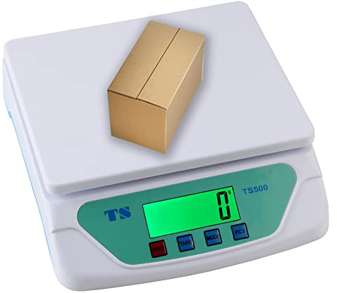 Postal Scale Shipping Scale, Accurate Digital 30kg 66lb/1g 0.1oz Back-Lit LCD Display, Digital Scale for Packages, Letters, Food g/oz/lb/kg/tl/ct Conversion (White)